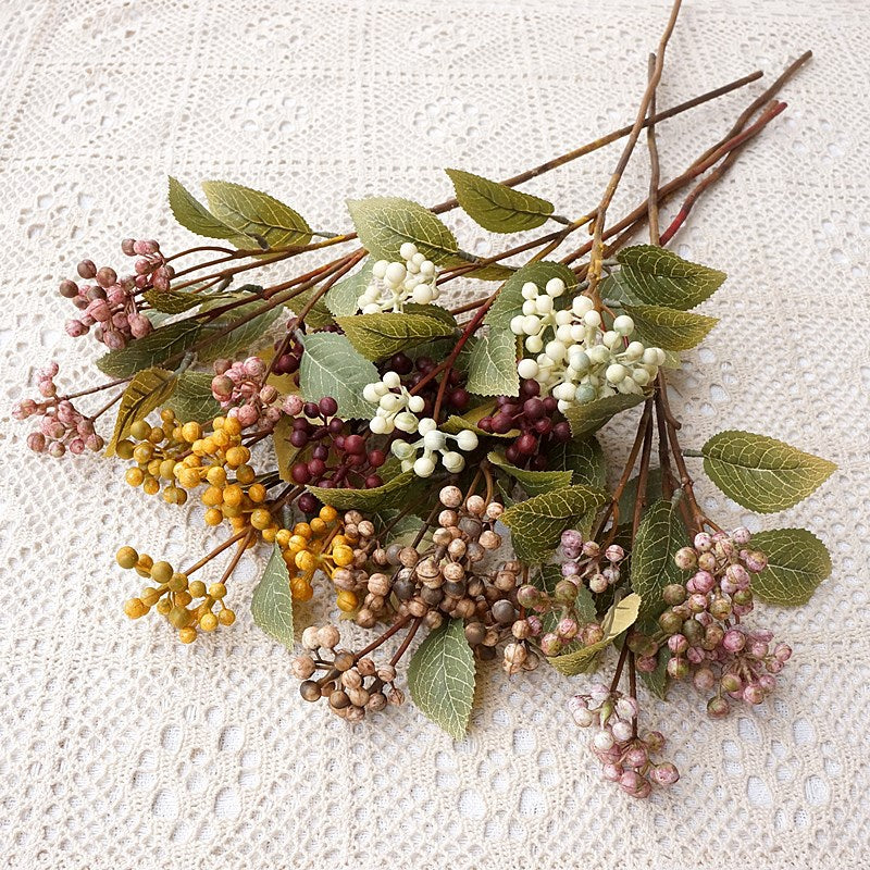 21 Inch Autumn Berries Stems 10 Pcs Artificial Faux Berries Fall Decoration