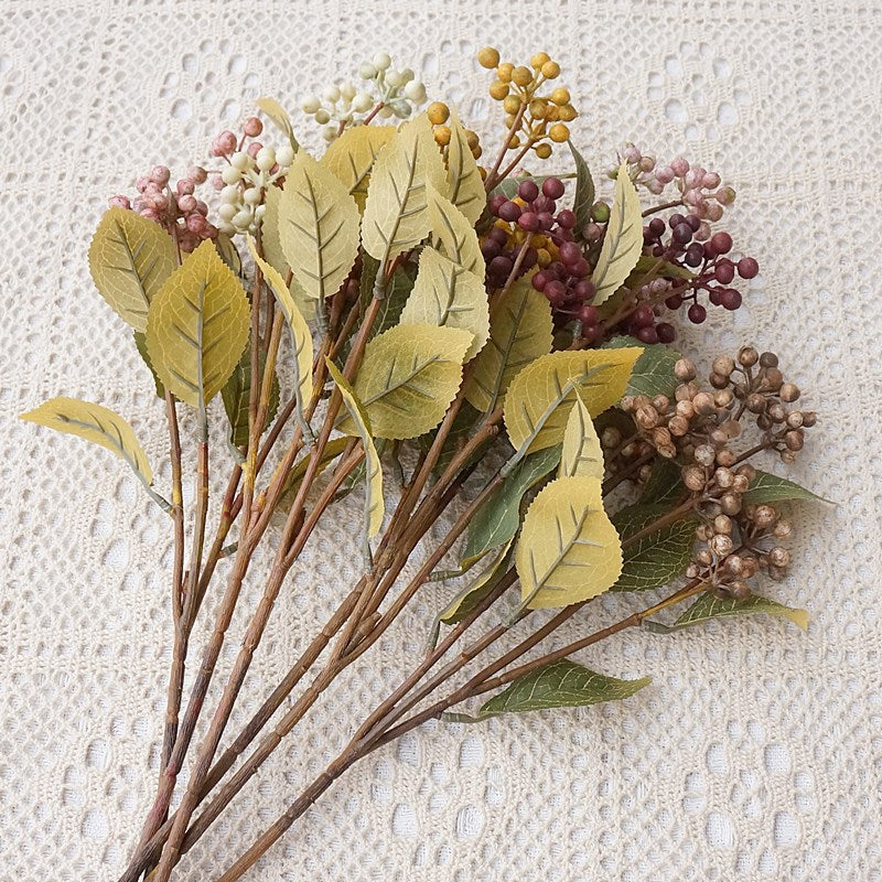 21 Inch Autumn Berries Stems 10 Pcs Artificial Faux Berries Fall Decoration