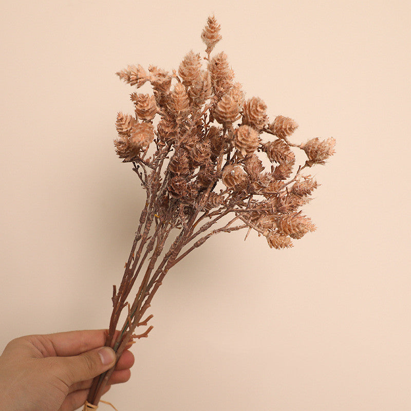 16.5 Inch Artificial Autumn Pine Cone Branches 10 Pcs Realistic Fall Winter Foliage for Thanksgiving Christmas Decor