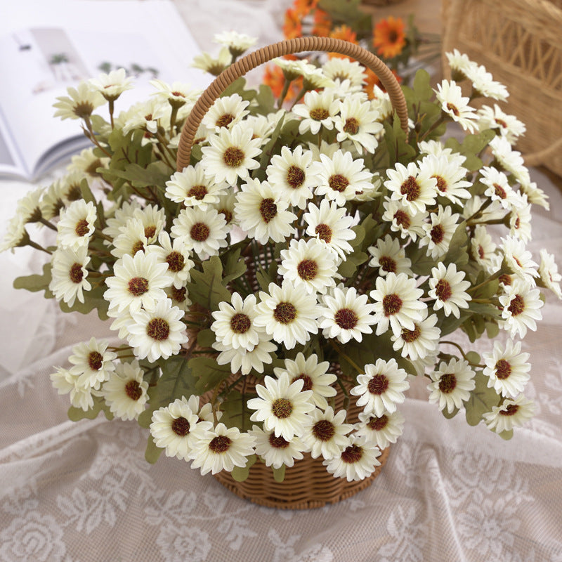 12 Inch Artificial Autumn Daisy Bush - Silk Fall Floral Shrubs, Bulk Quantity for Hanging Baskets