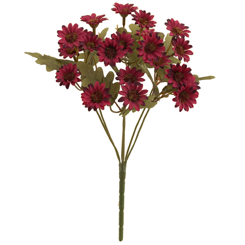 12 Inch Artificial Autumn Daisy Bush - Silk Fall Floral Shrubs, Bulk Quantity for Hanging Baskets