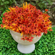 20 Bundles Artificial Silk Flowers for Outdoor Autumn Decoration, Bulk Fake Plants