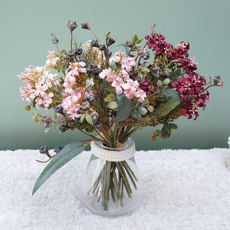 10 Pcs Artificial Autumn Jasmine and Eucalyptus Flower Bouquet Arrangements