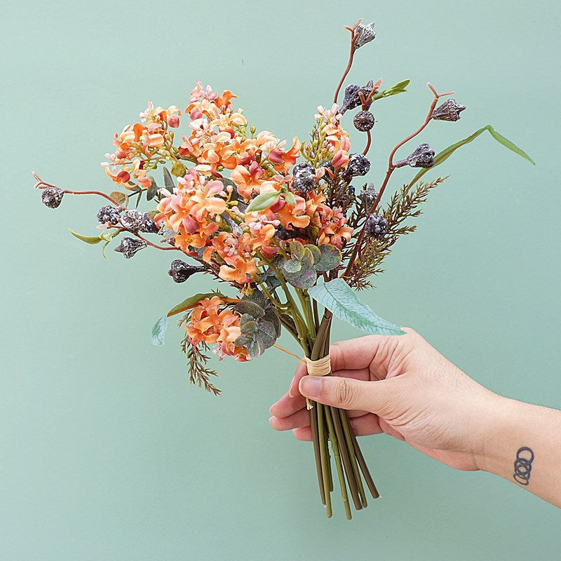 10 Pcs Artificial Autumn Jasmine and Eucalyptus Flower Bouquet Arrangements