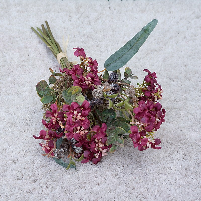 10 Pcs Artificial Autumn Jasmine and Eucalyptus Flower Bouquet Arrangements