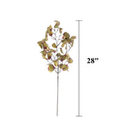 28 Inch Artificial Lucky Round Leaves Branches 10 Pcs Autumn Foliage Stems