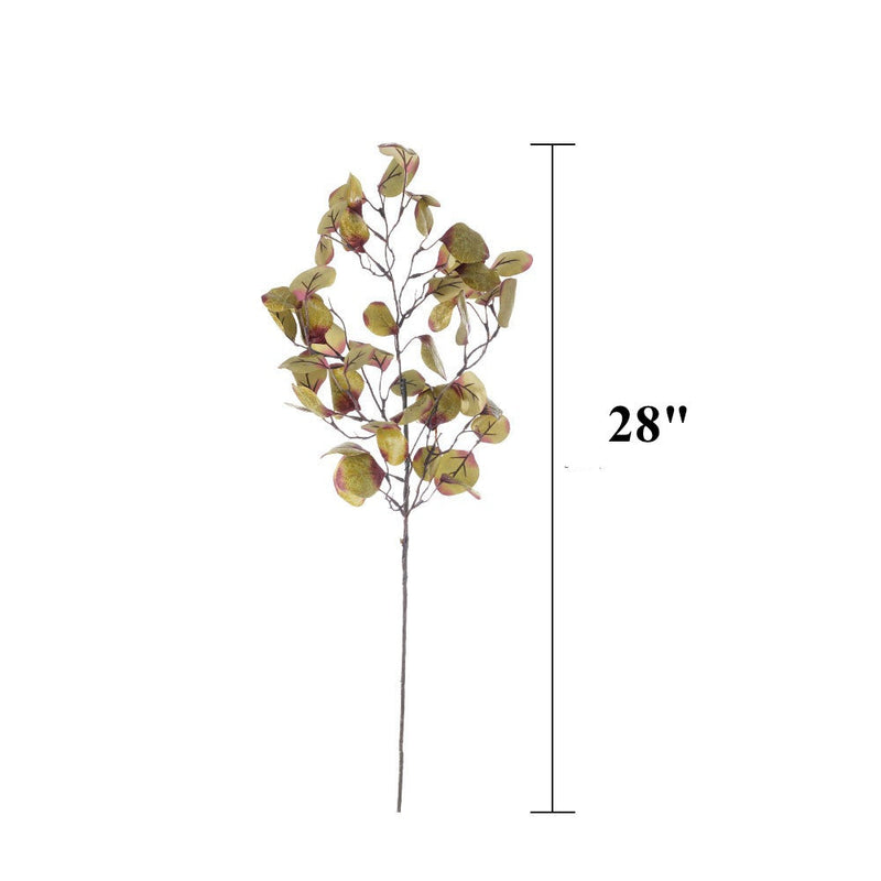 28 Inch Artificial Lucky Round Leaves Branches 10 Pcs Autumn Foliage Stems