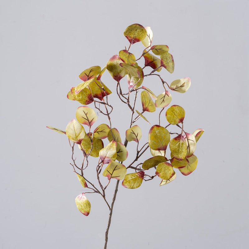 28 Inch Artificial Lucky Round Leaves Branches 10 Pcs Autumn Foliage Stems