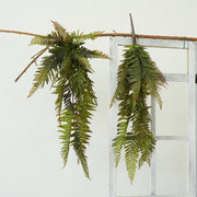 34 Inch Artificial Boston Fern Hanging Bush, Autumn Colors, Bulk Wholesale Quantity