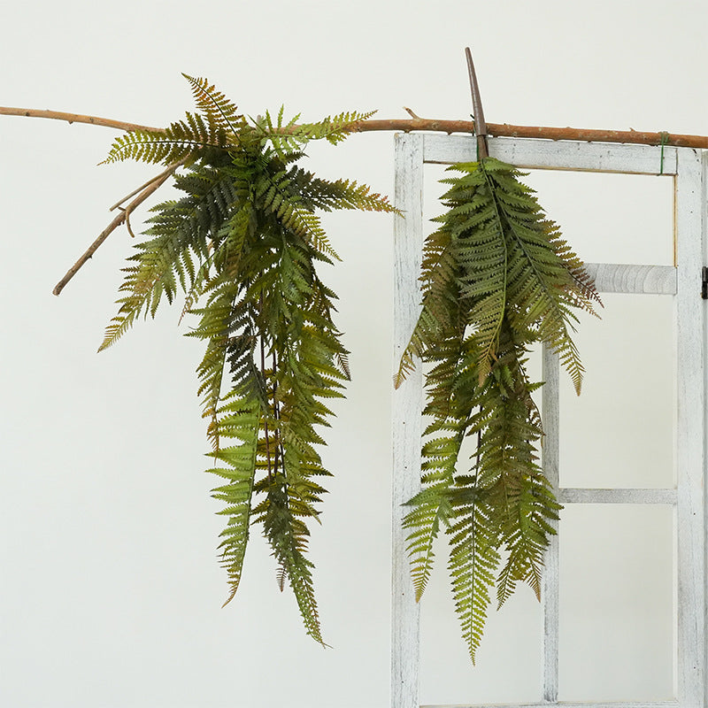 34 Inch Artificial Boston Fern Hanging Bush, Autumn Colors, Bulk Wholesale Quantity