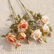 25 Inch Autumn Rose Spray Branches 6 Pcs Silk Artificial Flowers Fall Decoration