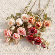 25 Inch Autumn Rose Spray Branches 6 Pcs Silk Artificial Flowers Fall Decoration