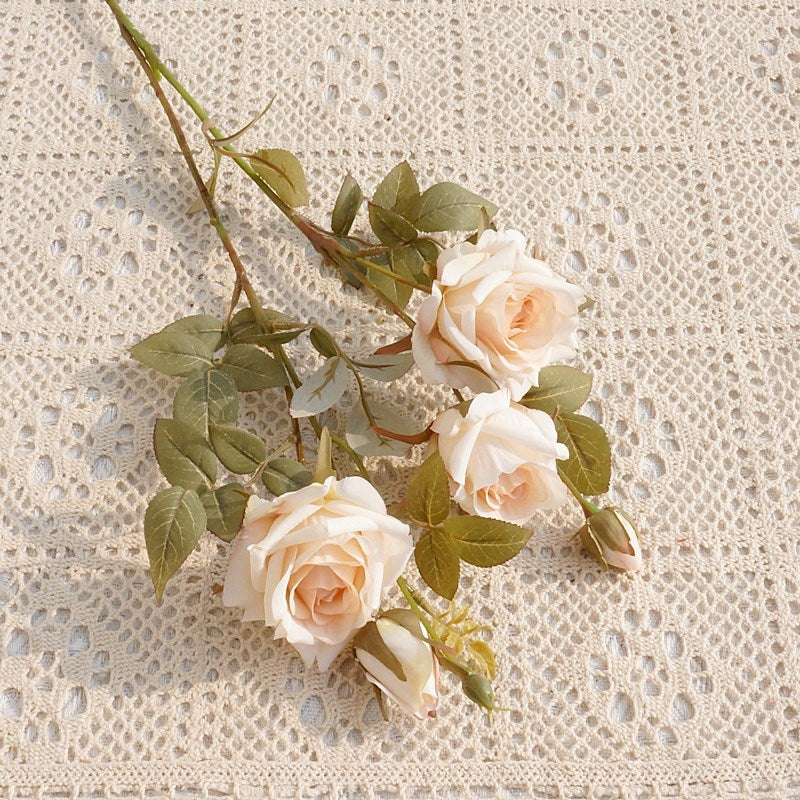 25 Inch Autumn Rose Spray Branches 6 Pcs Silk Artificial Flowers Fall Decoration