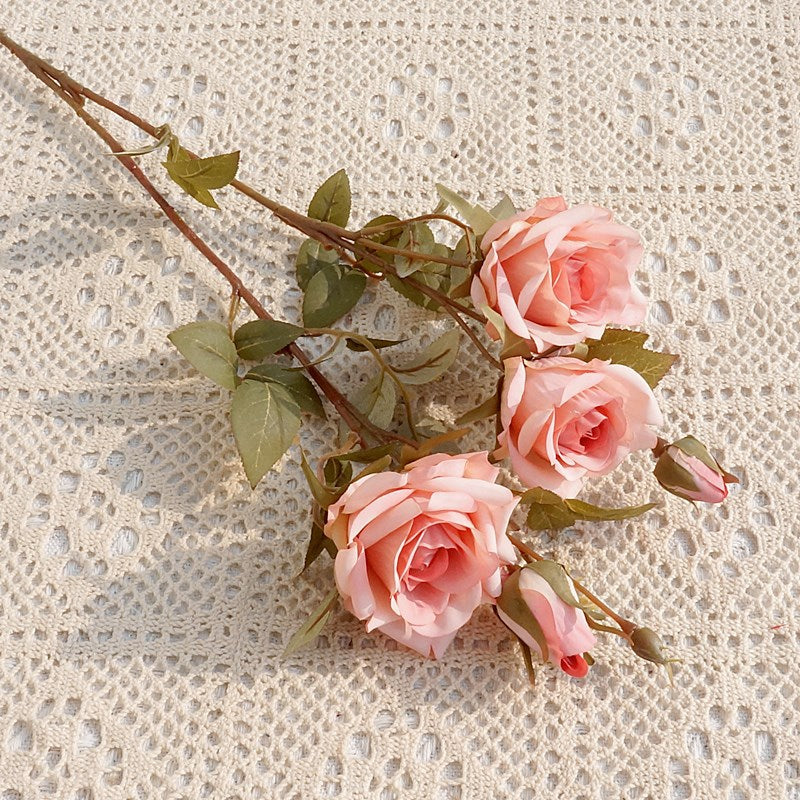 25 Inch Autumn Rose Spray Branches 6 Pcs Silk Artificial Flowers Fall Decoration