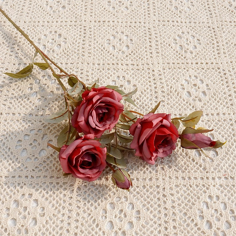 25 Inch Autumn Rose Spray Branches 6 Pcs Silk Artificial Flowers Fall Decoration