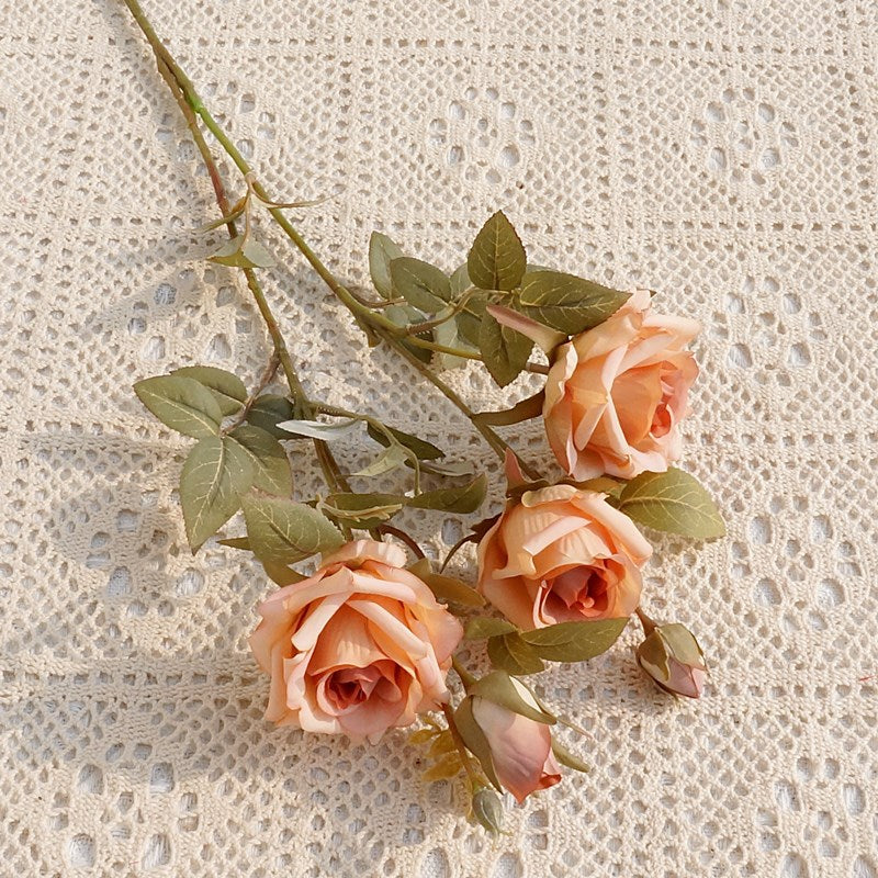 25 Inch Autumn Rose Spray Branches 6 Pcs Silk Artificial Flowers Fall Decoration