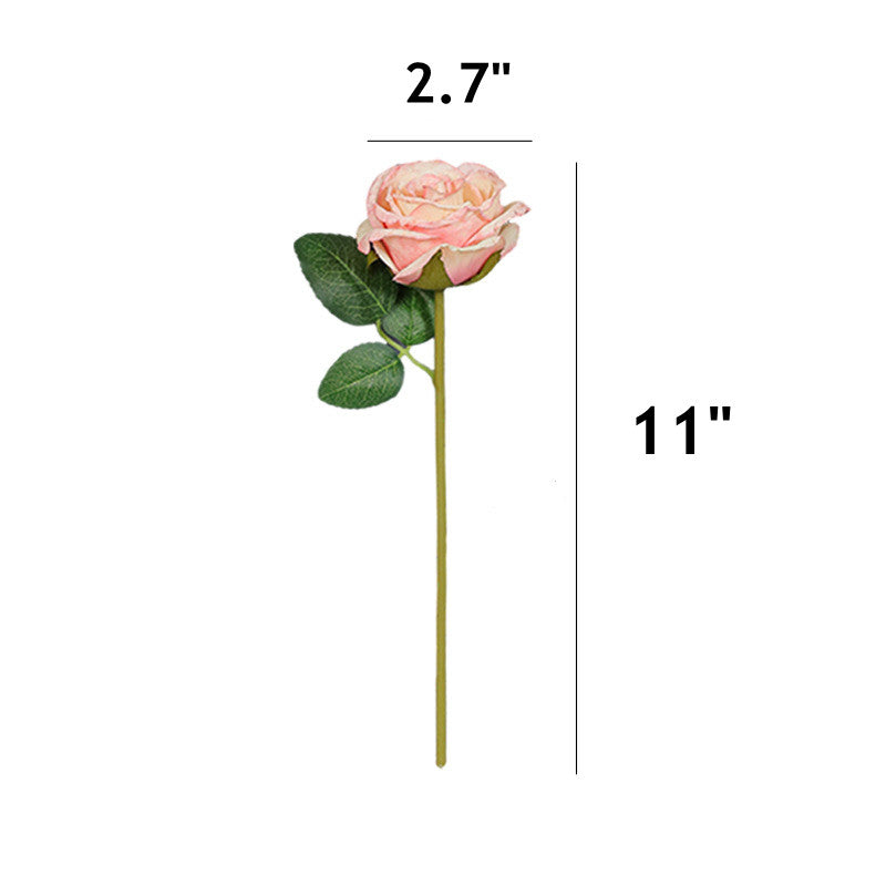 11 Inch Autumn Burnt Edge Rose Stems Silk Artificial Flowers 10 Pcs Bulk