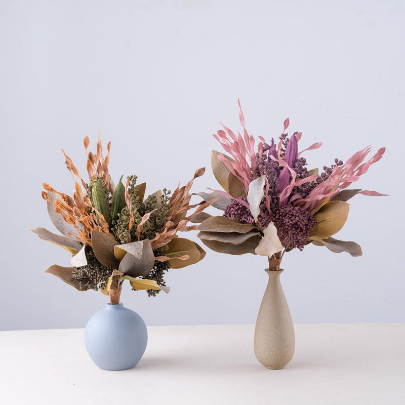 13 Inch Autumn Artificial Flower Bouquet, 6-7 Inch Vase Size, Thanksgiving Day Decoration, Bulk Set