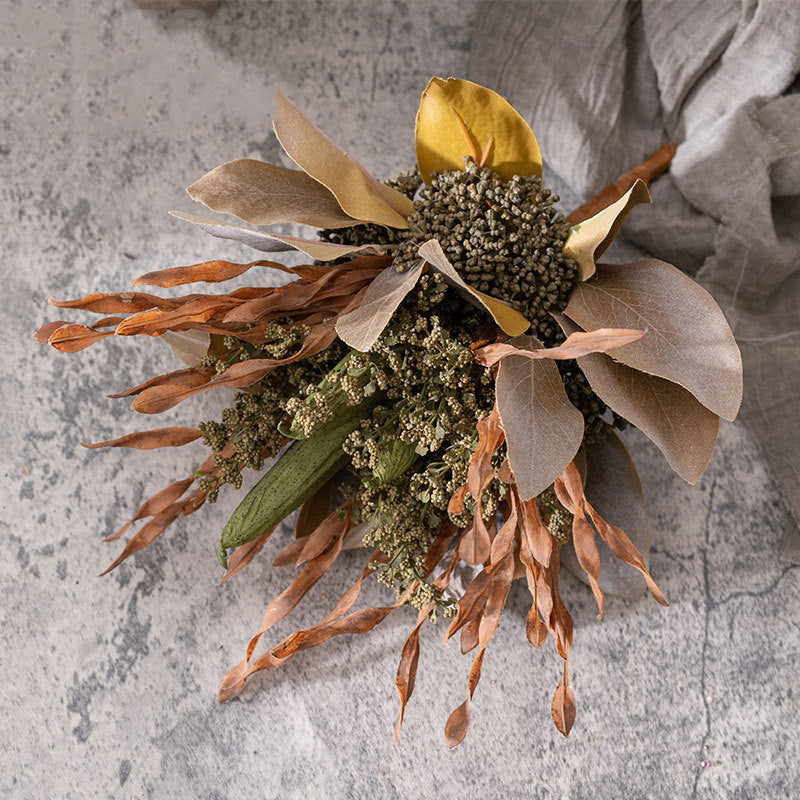 13 Inch Autumn Artificial Flower Bouquet, 6-7 Inch Vase Size, Thanksgiving Day Decoration, Bulk Set