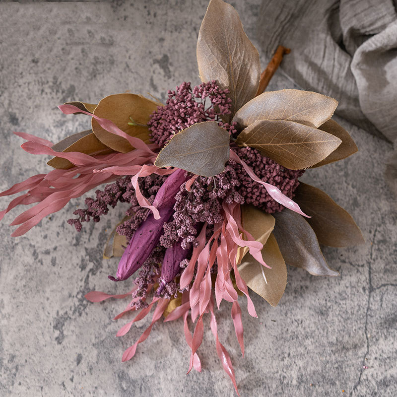 13 Inch Autumn Artificial Flower Bouquet, 6-7 Inch Vase Size, Thanksgiving Day Decoration, Bulk Set
