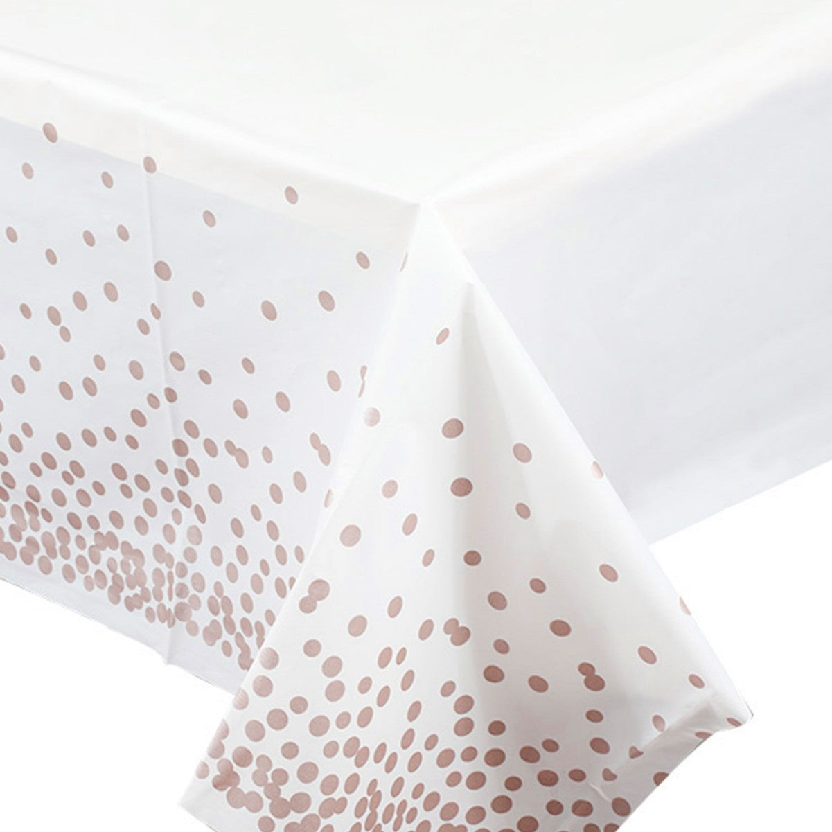 Bulk 4 Pack White and Gold Disposable Tablecloths 54x108 Inches Plastic Party Tablecloths for Engagement and Baptism Decorations Wholesale