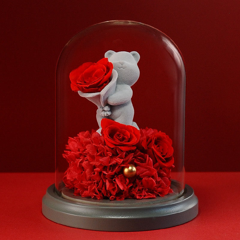 Preserved Rose with Teddy Bear Valentine’s Day Gift Set for Her Bulk Wholesale