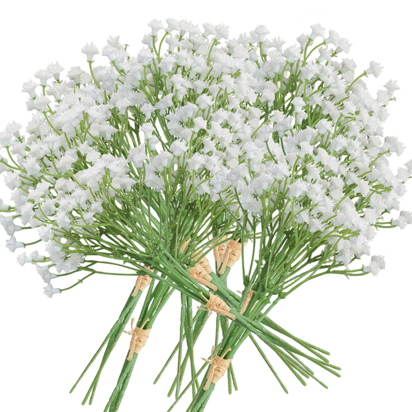 Bulk 10 Bundles of 30 Stems Baby's Breath White Artificial Gypsophila Bouquets for Weddings Home Party and Garden Wholesale