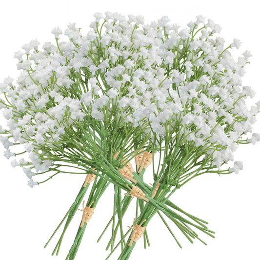 Bulk 10 Bundles of 30 Stems Baby's Breath White Artificial Gypsophila Bouquets for Weddings Home Party and Garden Wholesale