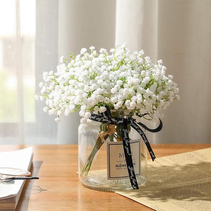 10 Bundles (30 Stems) Artificial Baby's Breath Gypsophila Bouquet for DIY Projects