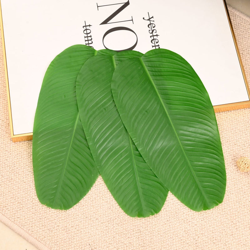 20 Pcs Artificial Banana Leaves for Cake Presentation Party Decoration Bulk Pack