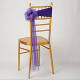 Bulk 2 Pcs Organza Back Flower Chair Sashes Wedding Banquet Decoration Wholesale