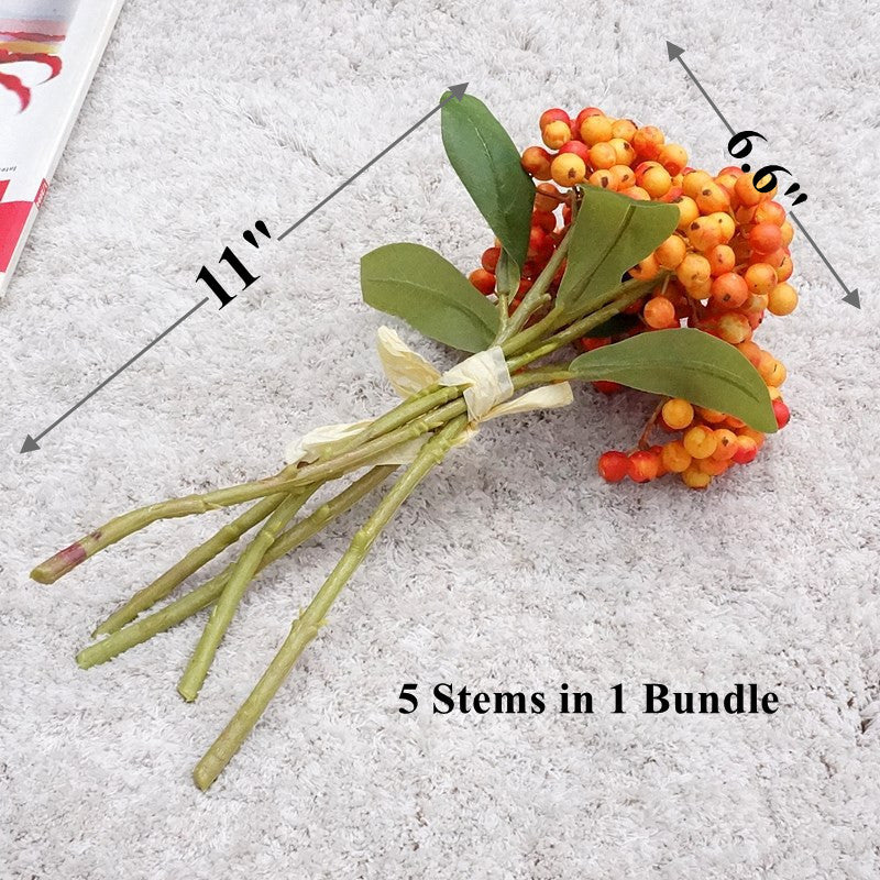 10 Pcs Artificial Holy Berries Bouquet Faux Fall Winter Flowers Arrangements