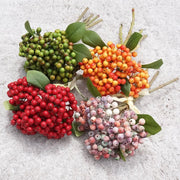 10 Pcs Artificial Holy Berries Bouquet Faux Fall Winter Flowers Arrangements
