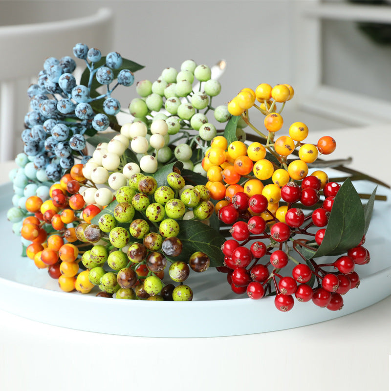 11 Inch Artificial Frosted Berry Stems, 10 Pcs Bulk Wholesale