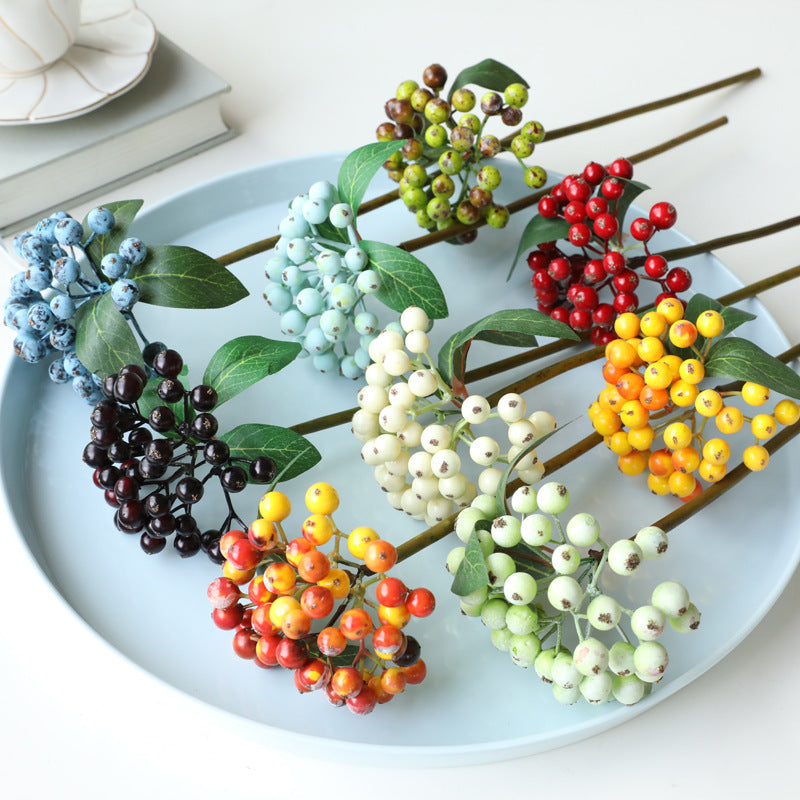11 Inch Artificial Frosted Berry Stems, 10 Pcs Bulk Wholesale