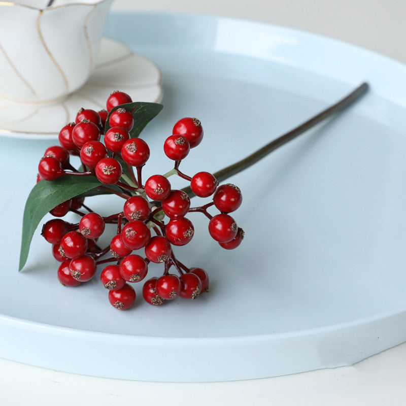 11 Inch Artificial Frosted Berry Stems, 10 Pcs Bulk Wholesale