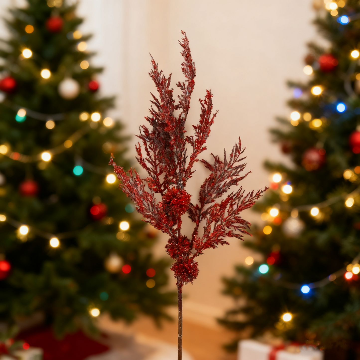 Christmas Decorative Branches 2-Pack - 1.97ft Total Length 1.05ft Branch Length | Festive Accessories for Potted Plants Buckets Flower Arrangements