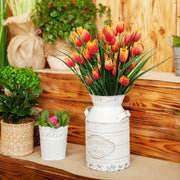 4 Bundles UV-Resistant Artificial Tulip Bushes for Indoor Outdoor Decor, Silk Flowers