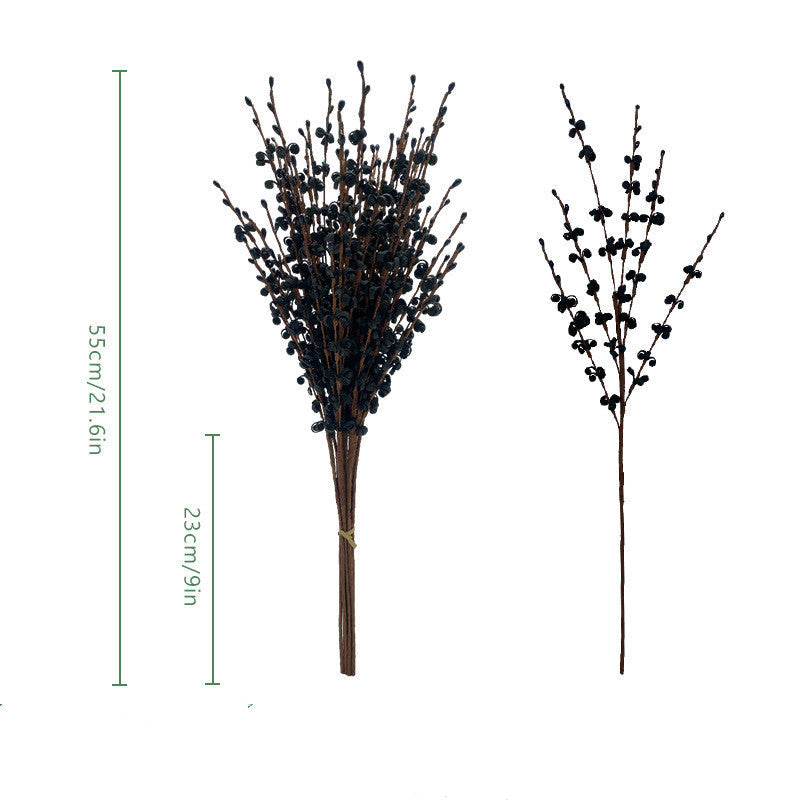 50 Pcs Black Artificial Flower Stems 12 Inch Faux Silk Flowers for Crafts Halloween Decor