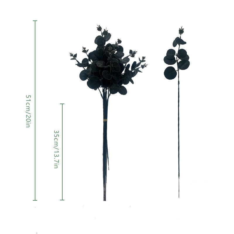 50 Pcs Black Artificial Flower Stems 12 Inch Faux Silk Flowers for Crafts Halloween Decor
