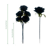 50 Pcs Black Artificial Flower Stems 12 Inch Faux Silk Flowers for Crafts Halloween Decor