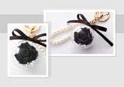2 Pcs Preserved Rose Keychain with Heart Plush and LED Light Valentine's Day Gift