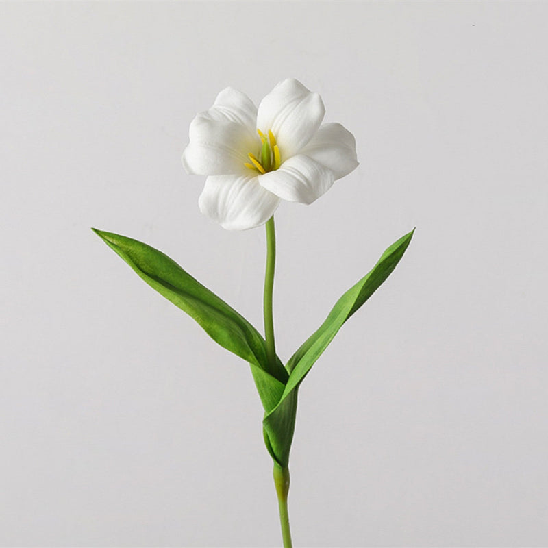 18 Inch Artificial Tulip Stems with Leaves, 10 Pcs Real Touch Silk Flowers Bulk