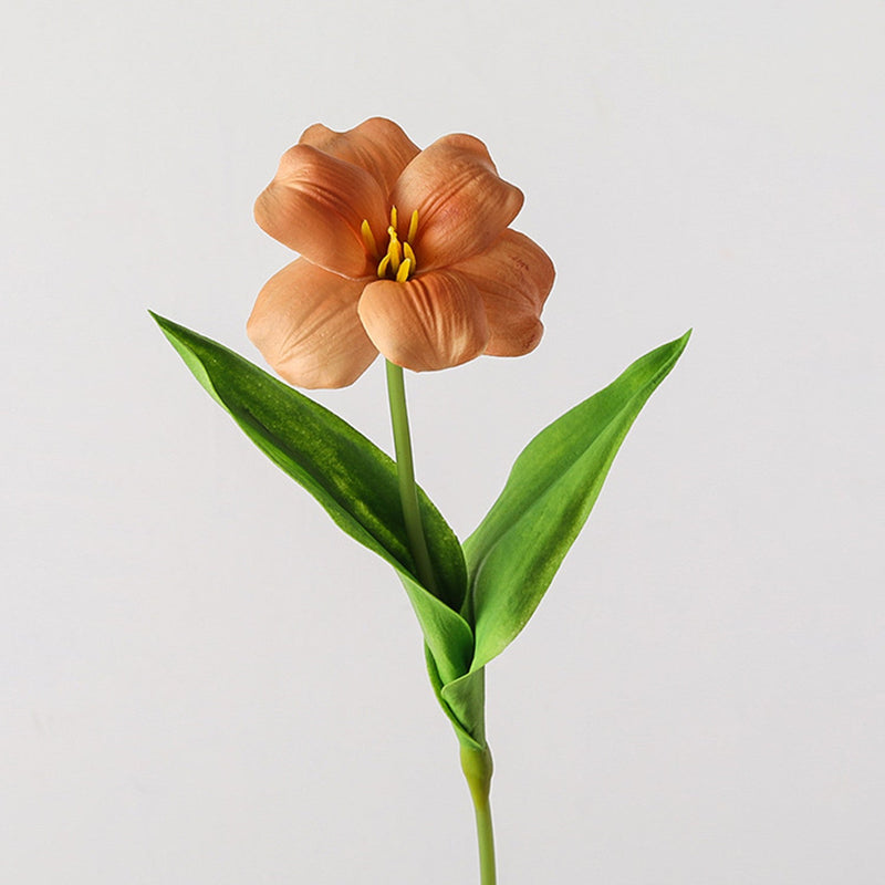 18 Inch Artificial Tulip Stems with Leaves, 10 Pcs Real Touch Silk Flowers Bulk