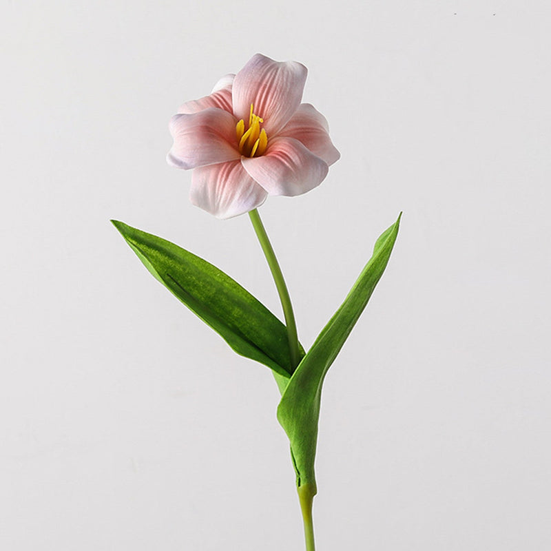 18 Inch Artificial Tulip Stems with Leaves, 10 Pcs Real Touch Silk Flowers Bulk