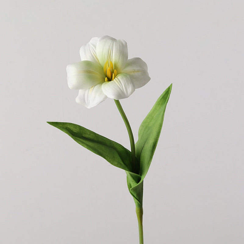 18 Inch Artificial Tulip Stems with Leaves, 10 Pcs Real Touch Silk Flowers Bulk