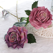 3 Pcs Vintage 1970s Style Silk Rose Stems Wedding Flower Arrangement
