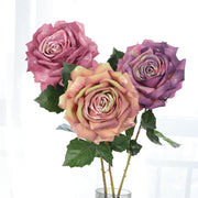 3 Pcs Vintage 1970s Style Silk Rose Stems Wedding Flower Arrangement