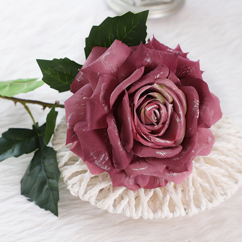 3 Pcs Vintage 1970s Style Silk Rose Stems Wedding Flower Arrangement