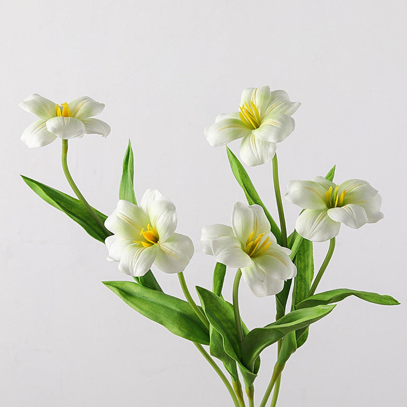 18 Inch Artificial Tulip Stems with Leaves, 10 Pcs Real Touch Silk Flowers Bulk